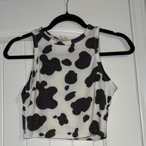 Peach Love California Monochrome Cow Print Top